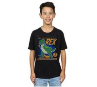 Disney Boy's Toy Story 4 Rex Terrifying Dinosaur T-Shirt in Black | Size: 5-6 Years Disney Black 5-6 Years