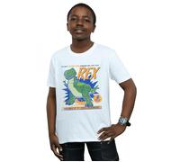 Disney Boy's Toy Story 4 Rex Terrifying Dinosaur T-Shirt in White | Size: 5-6 Years Disney White 5-6 Years