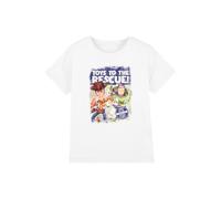 Disney Boy's Toy Story Woody & Buzz To The Rescue Kids T-Shirt in White | Size: 7-8 Years Disney White 7-8 Years