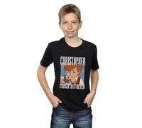 Disney Boy's Winnie The Pooh Christopher Robin Montage T-Shirt in Black | Size: 9 Years Disney Black 9 Years