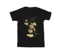 Disney Boy's Winter Wishes Mickey Mouse T-Shirt in Black | Size: 12-13 Years Disney Black 12-13 Years