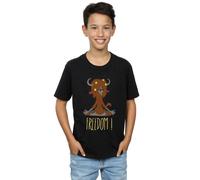 Disney Boy's Zootropolis Yak Freedom T-Shirt in Black | Size: 7-8 Years Disney Black 7-8 Years
