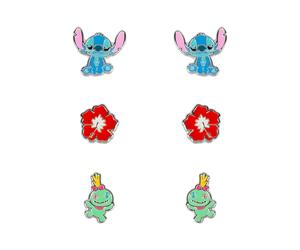 Disney Brass Slv Plt Stitch 3Pc Stud Set Earring | Acotis - Base Metal