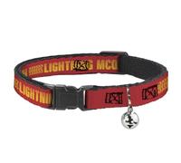 Disney Breakaway Cat Collar | Cars Lightning McQueen Tread Red Orange Durable Adjustable Bell ID Tag Ring