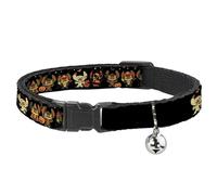 Disney Breakaway Cat Collar With Bell, Plastic Clip, Easy Adjustable, Lilo and Stitch Halloween Stitch Dress Up Poses Black, 8.5 to 12 Inches 0.5 Inch Wide