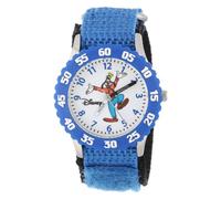 Disney By Ewatchfactory Kids Goofy Quartz Watch with White Dial Time Teacher Display and Blue Nylon Strap W000148
