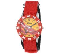 Disney By Ewatchfactory Kids Lightning McQueen Quartz Watch with White Dial Time Teacher Display and Red Nylon Strap W000084