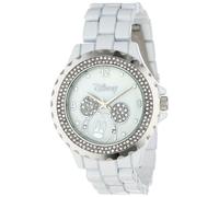 Disney by Ewatchfactory Mickey Mouse Enamel Sparkle Women's Quartz Watch with White Dial Analogue Display and White Bracelet 56270-1A