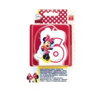 Disney Cafe Minnie Mouse 6Th Birthday Candle Red/white (One Size)