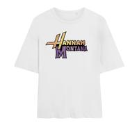 Disney Camp Rock Hannah Montana Logo Ladies Oversized T Shirt, White, Small