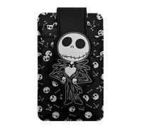 Disney Card Holder Wallet Minnie Mickey Stitch Eeyore Skellington Women Slim Compact, Jack Skellington Black, Casual