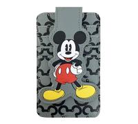 Disney Card Holder Wallet Minnie Mickey Stitch Eeyore Skellington Women Slim Compact, Mickey Mouse Gray, Card Holder