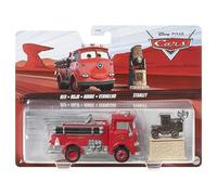 Disney Cars 2023 Mattel 1:55 Scale Diecast 2-Pack Red The Fire Truck and Stanley Monument