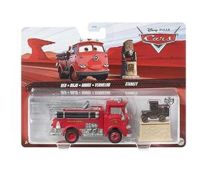 Disney Cars 2023 Mattel 1:55 Scale Diecast 2-Pack Red The Fire Truck and Stanley Monument