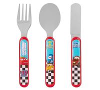 Disney Cars 3-Piece Cutlery Set for Kids - Includes Knife, Fork, and Spoon - Made from Durable ABC Plastic and Stainless Steel - Features Lightening McQueen - Suitable for Ages 36+ Months