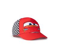 Disney Cars Lightning McQueen Kids Red Adjustable Curved Peak Cap | Boys Summer Sun Protection Hat | '95 Rust-eze Checkered Cap