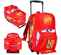 Disney Cars Suitcase Kids Trolley Backpack Wheeled Travel Bag Lightweight Luggage Lightning McQueen Sleepover Holiday Travel Essentials 42 x 30cm