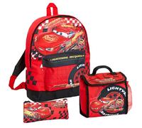 Disney Cars Backpack + Lunch Bag + Pencil Case 3 Piece Lightning McQueen School Bag Set Gift