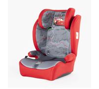 Disney Cars Child Safety car seat with Height from 100 to 150 cm with Lightning McQueen Graphics on a red and Gray Background