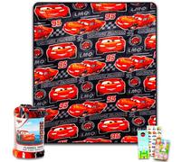 Disney Cars Fleece Blanket Set - Bundle with Cozy Soft Lightning McQueen Blanket, Stickers, More for Kids, Adults, Children | Fleece Blanket 40x50