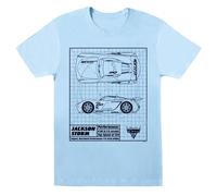 Disney Cars Jackson Storm Blueprint Cotton Boyfriend T-Shirt In Baby Blue Baby Blue S