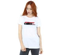 Disney Cars Jackson Storm Stripes Cotton Boyfriend T-Shirt In White White S