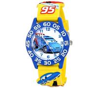 Disney Cars Kids W001507 Yellow 3D Plastic Strap Watch