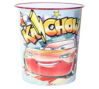 Disney Cars Kids Waste Paper Bin for Bedroom, Playing & Study Room | Childrens Small Plastic Bucket Dustbin, Waterproof & Stain-Resistant, Open-Top Study Desk Basket | Kids Bedroom Accessories