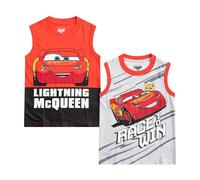 Disney Cars Lightning McQueen Boys 2 Pack Tank Tops for Toddler and Little Kid Red/Grey, Red, 2 Years