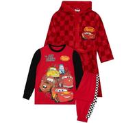 Disney Cars Lightning McQueen Boys Pyjamas and Dressing Gown Set | Cosy Fleece Dressing Gown, 100% Cotton Pyjamas, Perfect Cars Gift For Boys, Boys Pj Sets, Ages 18 Months To 8 Years