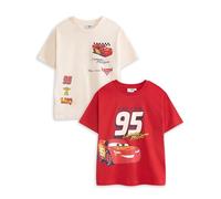 Disney Cars Lightning McQueen Boys Red Graphic Tee | Multi-Pack of 2 Short Sleeve T-Shirts | Cartoon Character Print Top | Kids Crew Neck Tee | Cars Merch - 13-14 Years