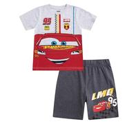 Disney Cars Lightning McQueen Boys Short Sleeve T-Shirt and Shorts 2 Piece Set for Toddlers to Big Kids, gray, 3 Years