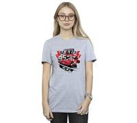 Disney Cars Lightning Mcqueen Collage Cotton Boyfriend T-Shirt In Grey Grey