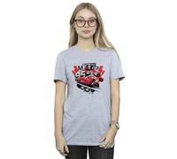 Disney Cars Lightning Mcqueen Collage Cotton Boyfriend T-Shirt In Grey Grey