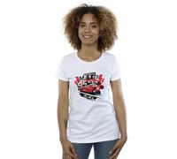 Disney Women's Cars Lightning McQueen Collage Cotton T-Shirt in White | Size: Large Disney White L