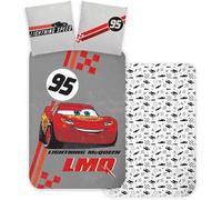 Disney Cars Lightning McQueen Cot Size Bedding Set | Duvet Cover 100x140 cm + Pillowcase 40x45 cm | 100% Cotton | Soft Bedlinen Set for Baby or Small Bed | Soft & Breathable Cot Bedding