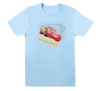 Disney Cars Lightning Mcqueen Cotton Boyfriend T-Shirt In Baby Blue Baby Blue M