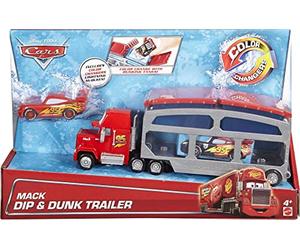 Disney Cars Mack Dip and Dunk Trailer, can transport and transform, colour change Mc Queen car, CKD34