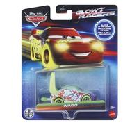 Disney Cars Mattel Glow Racers Glow-in-the-Dark 1:55 Diecast Metal Vehicle Wingo with Flames