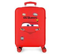 Disney Cars McQueen Cabin Suitcase for Children, Made of ABS, a Durable and Lightweight Material, Four Double Wheels, Combination Lock, by Joumma Bags
