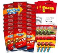 Disney Cars Mini Party Favors Set for Kids - Bundle with 24 Mini Cars Grab n Go Play Packs with Coloring Pages, Stickers and More | Disney Cars Birthday Party Supplies