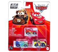 Disney Cars Mini Racers 3-Pack (Jeff Gorvette, Lightning McQueen with Racing Wheels, Carla Veloso)
