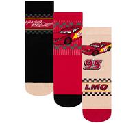 Disney Cars Multipack Boys Socks With Lightning McQueen, 3 Pack Cotton Kids Socks, Ankle Length, Size 12-13