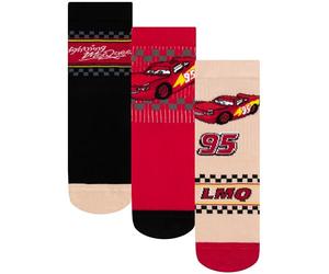 Disney Cars Multipack Boys Socks With Lightning McQueen, 3 Pack Cotton Kids Socks, Ankle Length, Size 6-8