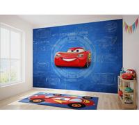 Disney Cars Mural Wallpaper boys room Lightning McQueen 3.68x2.54cm blue wall