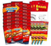 Disney Cars Mini Party Favors Set for Kids - Bundle with 24 Mini Cars Grab n Go Play Packs with Coloring Pages, Stickers and More | Disney Cars Birthday Party Supplies