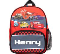 Disney Cars Personalised Kids Backpack for Boys and Girls Large A4 | Personalised with any name, Mesh Water Bottle Pocket, Front Zipped Pockets
