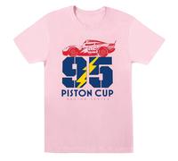 Disney Cars Piston Cup 95 Cotton Boyfriend T-Shirt In Baby Pink Baby Pink XL