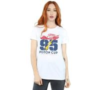 Cars Piston Cup 95 Cotton Boyfriend T-Shirt Disney White S