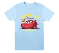 Disney Cars Piston Cup Champion Cotton Boyfriend T-Shirt In Baby Blue Baby Blue XL